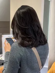 韓系層次內彎燙作品，設計師 Bonny，台南中西區Komm Hair 台南中山店