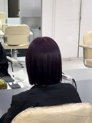 一刀切染髮作品，設計師 楊七，台北中山區Komm Hair 台北中山北店