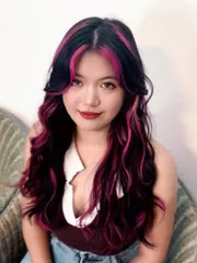 Monster High風格—黑X粉挑染作品，設計師 莎菈Sarah，台南中西區JT Hair Salon