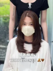 韓系層次燙作品，設計師 劉Eva，台中北屯區Scoii hair 太原店