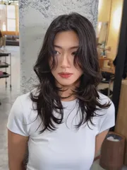 中長髮層次燙 ^ↀᴥↀ^作品，設計師 Cheng Tao {Mike}，桃園中壢區3percent studio