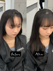 （燙劉海）局部整理作品，設計師 Qin，台北信義區Komm hair