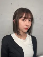 一刀切+冷棕色🫧作品，設計師 咪咪，台北大安區Round2