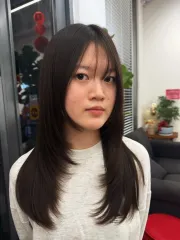 層次髮型作品，設計師 Niki，新竹東區Moku salon