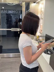 一刀切作品，設計師 Yumi，台北大安區Komm hair 忠孝店