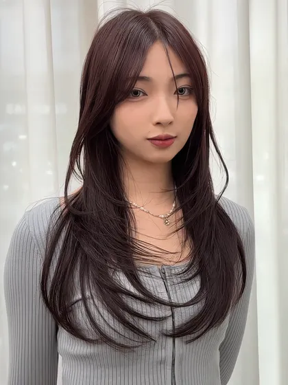 層次剪 暖棕色作品，設計師 Hannah 黑娜，新北新莊區梵古 Vango salon