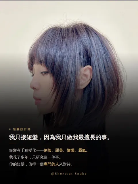 短髮線條染作品參考，設計師 髮型設計師Snake