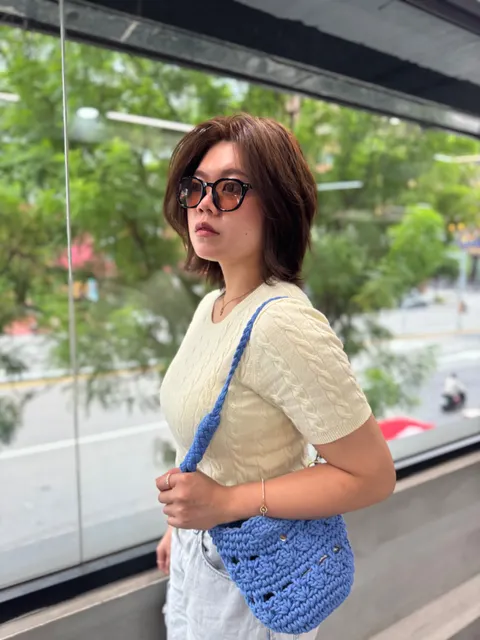 日系層次剪髮、免漂顯白髮色作品參考，設計師 Ginnie Lin