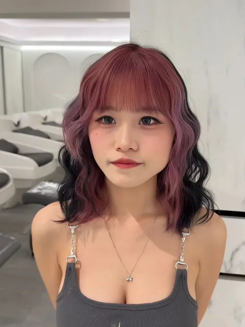 全頭漂染 奶霜色 設計手刷染作品參考，設計師 Wendy