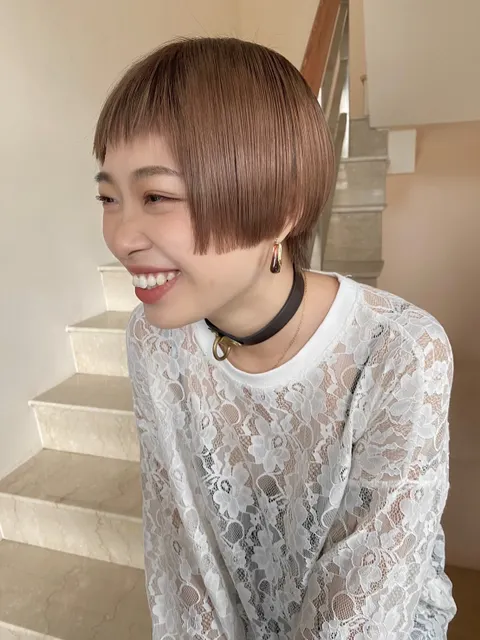 亞麻色質感短髮作品參考，設計師 祈平髮型設計師☺️