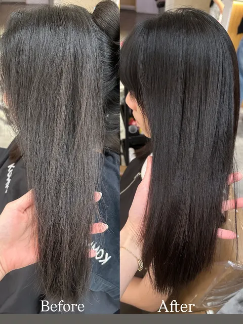 縮毛矯正柔順髮作品參考，設計師 宣萱