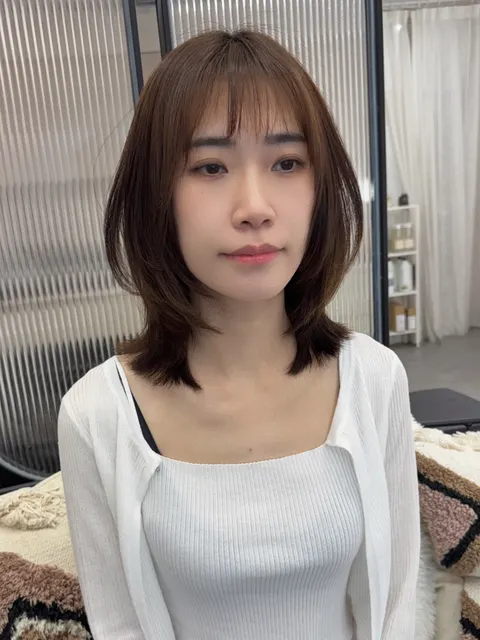 韓系層次剪作品參考，設計師 Queenny