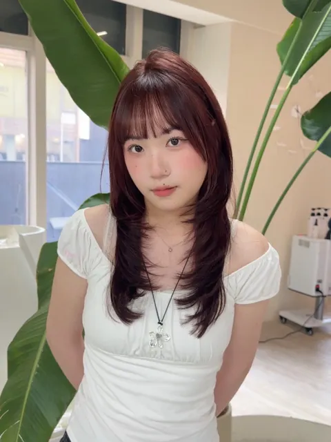 韓系層次 x 質感紅棕作品參考，設計師 温