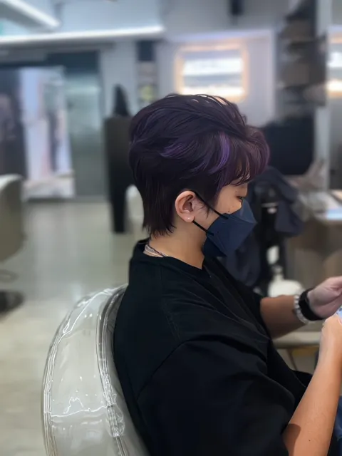 男士剪裁 區塊漸層作品參考，設計師 艾里歐