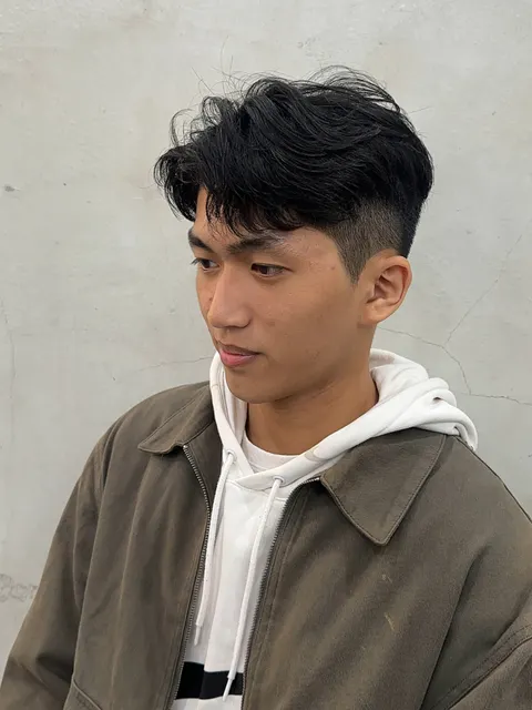 男士燙髮作品參考，設計師 Sandy