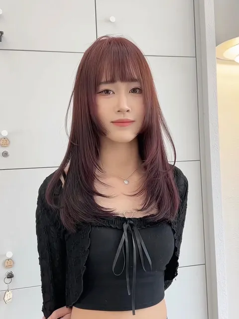 玫瑰粉棕•韓系層次剪髮作品,設計師 Yuna,台南東區Komm Hair南紡店
