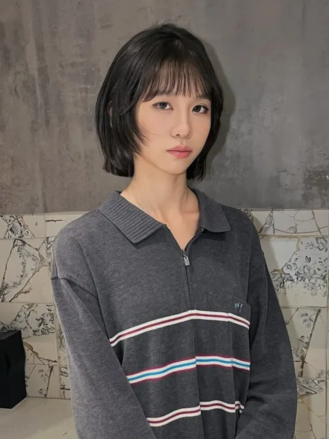 韓系短髮層次燙作品參考，設計師 TT