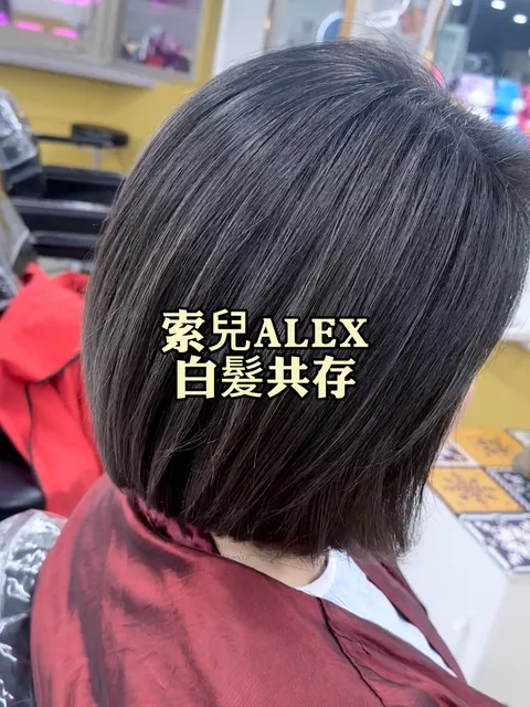 染髮作品參考，設計師 ✂️索兒髮型師✂️ALEX💈艾利💈