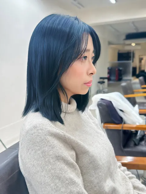 冷墨藍 藍黑色 免漂需褪色作品參考，設計師 Rave