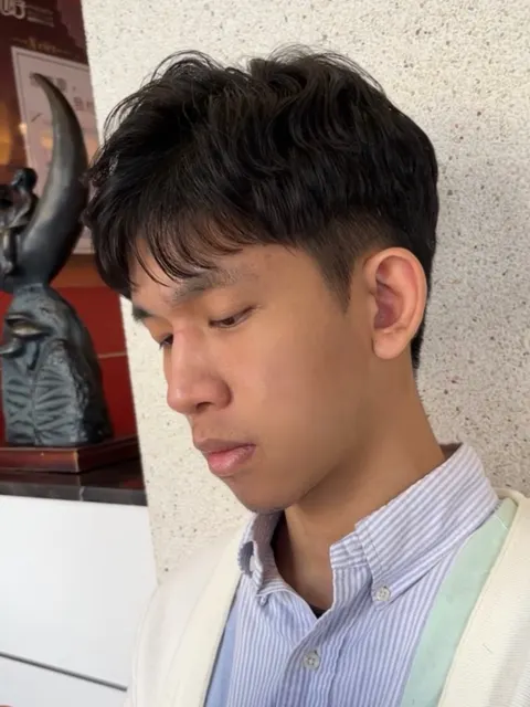 男生韓系髮型、男生紋理燙作品參考，設計師 暘欣